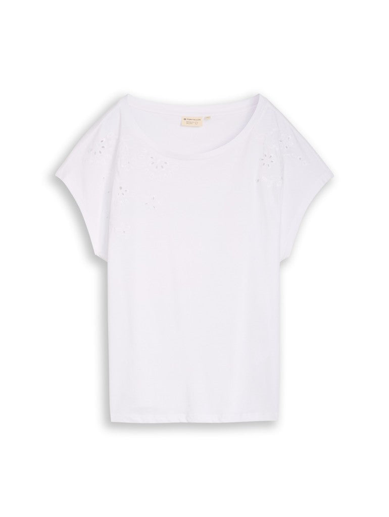 TOM TAILOR CASUAL WOMEN T-shirt crew neck ajour deplac Freizeitshirts /-hemden TOM TAILOR CASUAL WOMEN 20000 XS