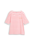TOM TAILOR CASUAL WOMEN T-Shirt small embro Freizeitshirts /-hemden TOM TAILOR CASUAL WOMEN pink white stripe S