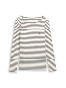 TOM TAILOR CASUAL WOMEN T-Shirt striped boatneck Freizeitshirts /-hemden TOM TAILOR CASUAL WOMEN navy offwhite stripe S
