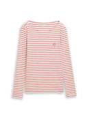 TOM TAILOR CASUAL WOMEN T-Shirt striped boatneck Freizeitshirts /-hemden TOM TAILOR CASUAL WOMEN red offwhite stripe S