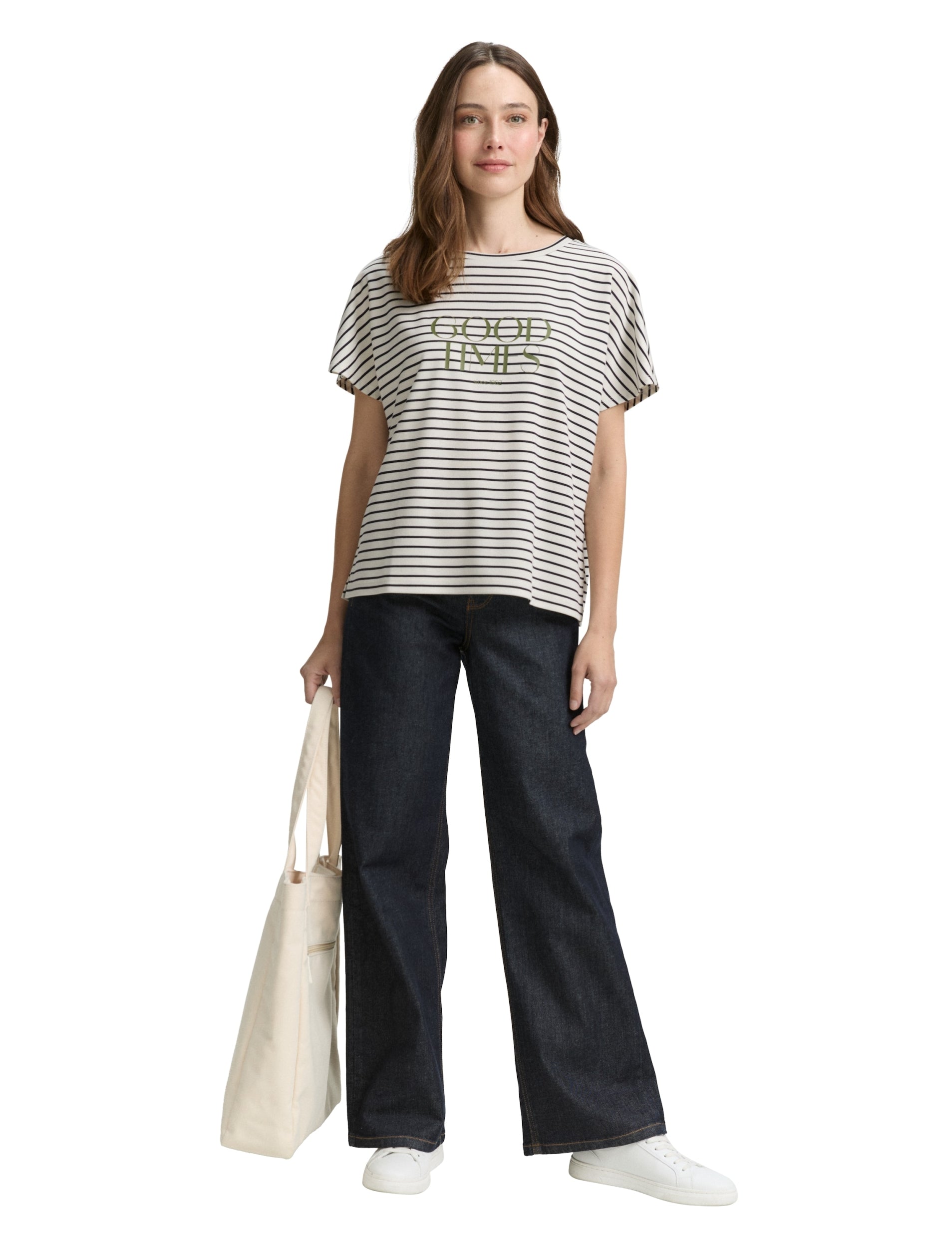 TOM TAILOR CASUAL WOMEN T-shirt striped with pri Freizeitshirts /-hemden TOM TAILOR CASUAL WOMEN