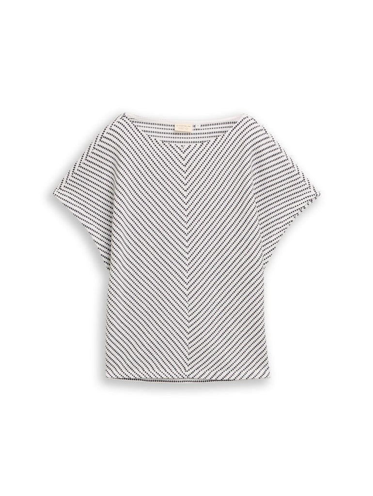TOM TAILOR CASUAL WOMEN T-shirt structure stripe bias Freizeitshirts /-hemden TOM TAILOR CASUAL WOMEN 39766 XS