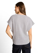 TOM TAILOR CASUAL WOMEN T-shirt structure stripe bias Freizeitshirts /-hemden TOM TAILOR CASUAL WOMEN