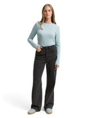 TOM TAILOR DENIM WOMEN rib T-shirt with frill edge Freizeitshirts /-blusen TOM TAILOR DENIM WOMEN