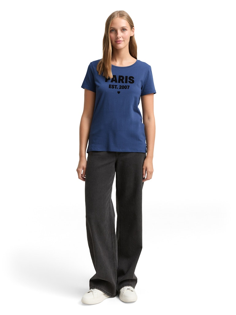 TOM TAILOR DENIM WOMEN basic T-Shirt m. Print Freizeitshirts /-blusen TOM TAILOR DENIM WOMEN