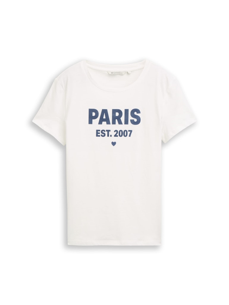 TOM TAILOR DENIM WOMEN basic T-Shirt m. Print Freizeitshirts /-blusen TOM TAILOR DENIM WOMEN 10332 XS