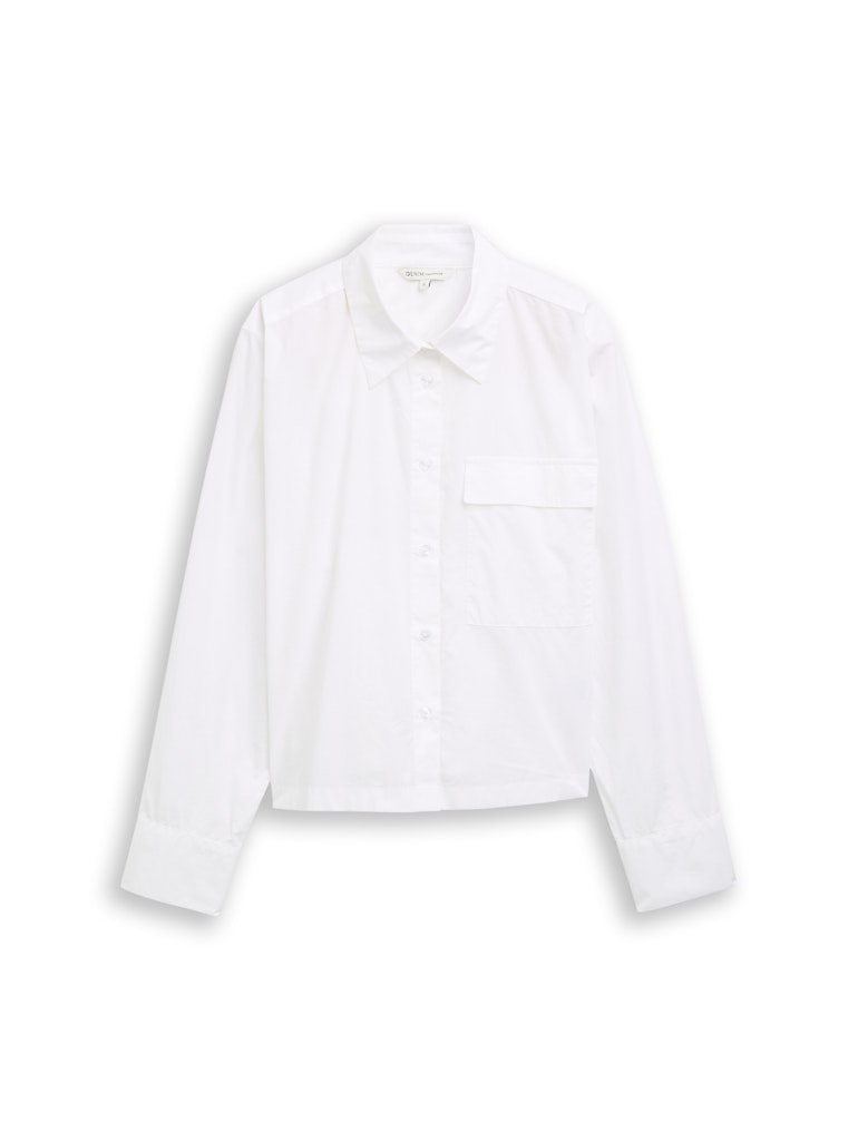TOM TAILOR DENIM WOMEN boxy poplin shirt with details Freizeitshirts /-blusen TOM TAILOR DENIM WOMEN 20000 XS