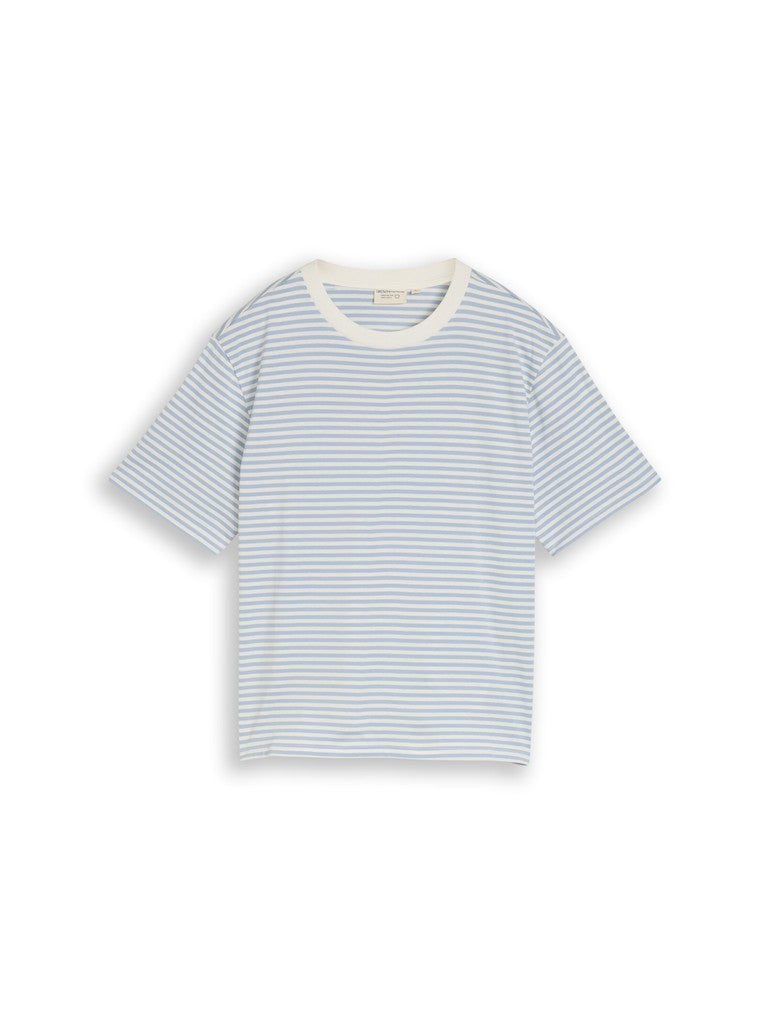 TOM TAILOR DENIM WOMEN boxy T-shirt Freizeitshirts /-blusen TOM TAILOR DENIM WOMEN light blue white stripe XS