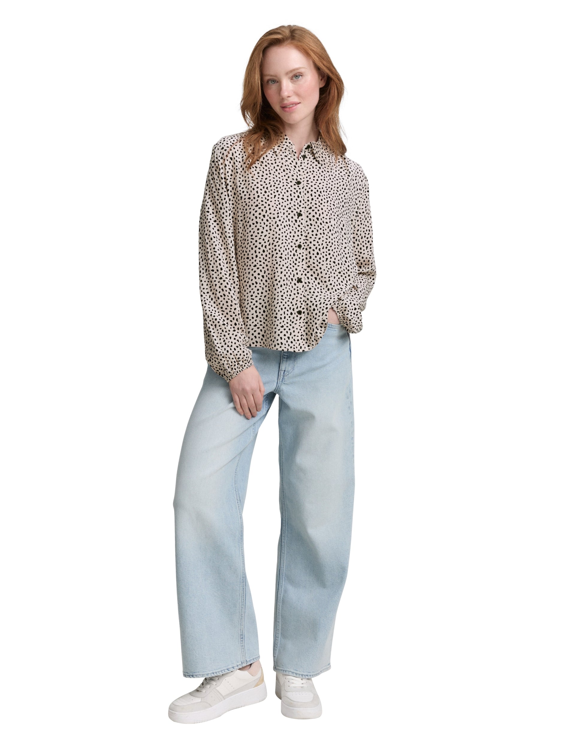 TOM TAILOR DENIM WOMEN feminine blouse with placket Freizeitshirts /-blusen TOM TAILOR DENIM WOMEN