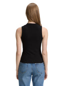 TOM TAILOR DENIM WOMEN rib top with stand up collar Freizeitshirts /-blusen TOM TAILOR DENIM WOMEN