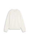 TOM TAILOR DENIM WOMEN sweatshirt with embroidery Freizeitpullover TOM TAILOR DENIM WOMEN off white daisy embroidery XS