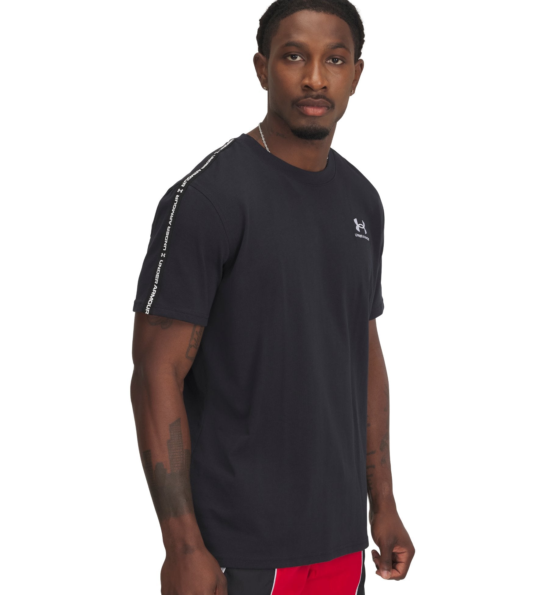 UNDER ARMOUR UA ICON HWT TEE TAPING Freizeitshirts /-hemden UNDER ARMOUR 001 BLACK FADE HEATHER S