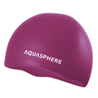 AQUASPHERE PLAIN SILICONE CAP Badekappe AQUASPHERE 2209 DARK PINK WHITE -