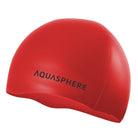 AQUASPHERE PLAIN SILICONE CAP Badekappe AQUASPHERE 0601 RED BLACK -