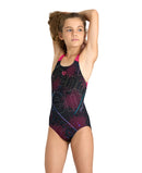 ARENA GIRL'S SWIMSUIT SWIM PRO BACK Badeanzug ARENA BLACK-FREAK ROSE 116