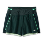BROOKS High Point 3"" 2-in-1 Short 2.0 Laufhosen BROOKS Carbon/Glacier Green S