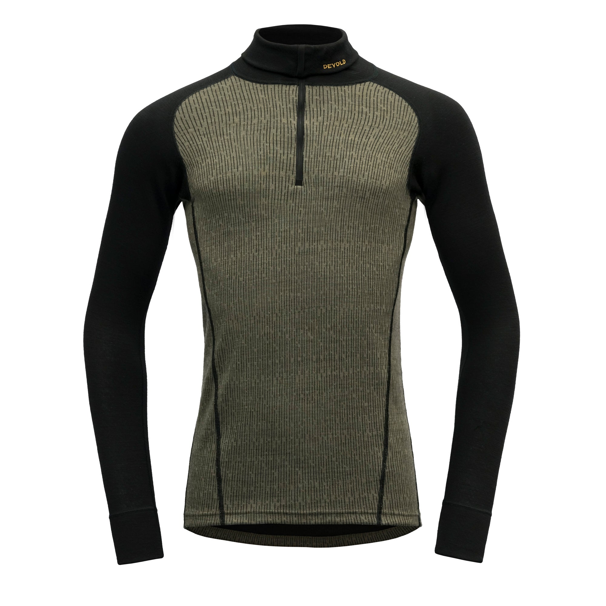 DEVOLD DUO ACTIVE MERINO 210 Z.NECK MAN Unterhemden DEVOLD 404A LICHEN/CAVIAR S