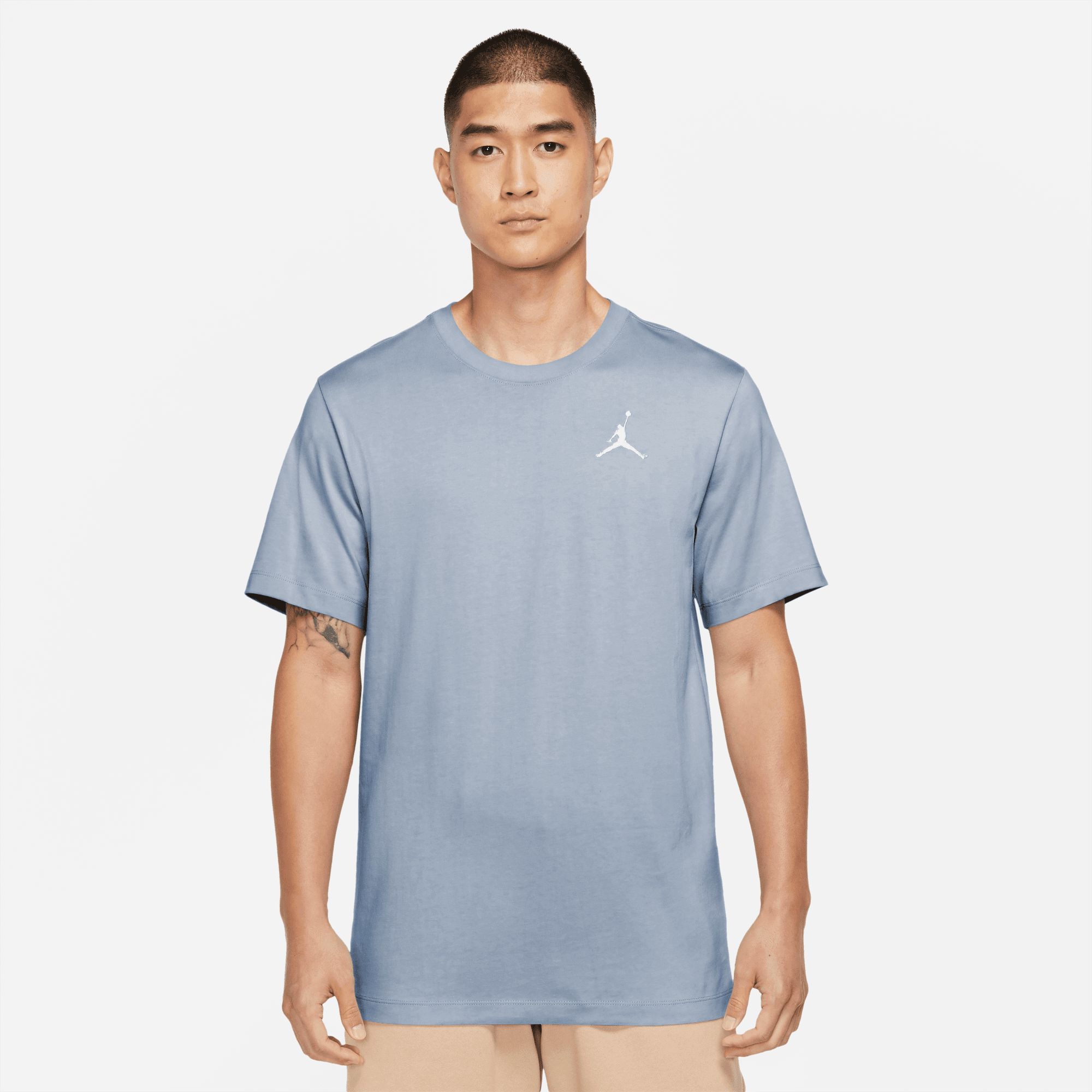 NIKE M J JUMPMAN EMB SS CREW Freizeitshirts /-hemden NIKE BLUE GREY/WHITE S